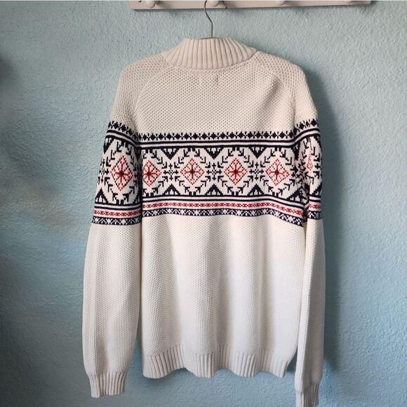 IZOD NAUTICAL sweater irish island style half zip coastal fisherman - Picture 7 of 11